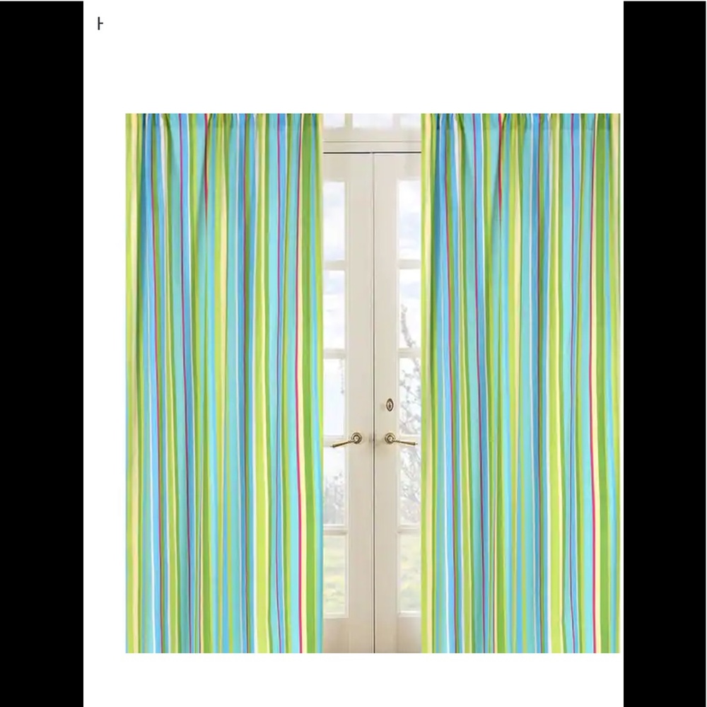 2 Sweet Jojo Layla striped turquoise panels EUC